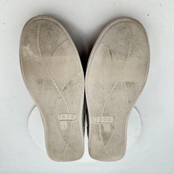 Izod Memory Foam Men Size 13M Brown Leather Elastic Pull On Casual Shoes - Picture 8 of 11